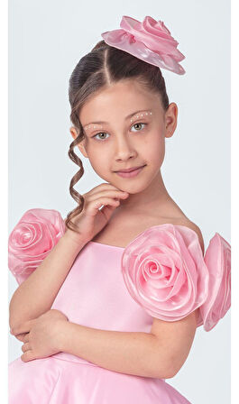 Fanari Krep Saten Gren Destekli Kız Abiye M00735