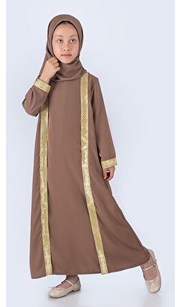 Medine İpek Kumaş Eşarplı Tesettür Namaz Elbise M00742