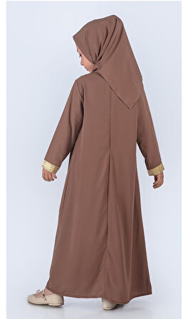 Medine İpek Kumaş Eşarplı Tesettür Namaz Elbise M00742