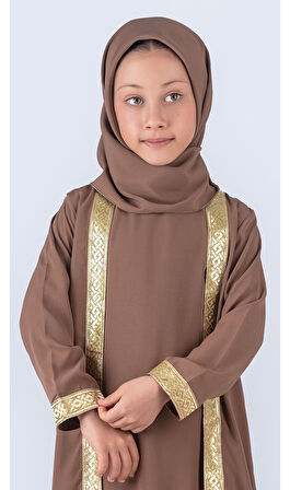 Medine İpek Kumaş Eşarplı Tesettür Namaz Elbise M00742