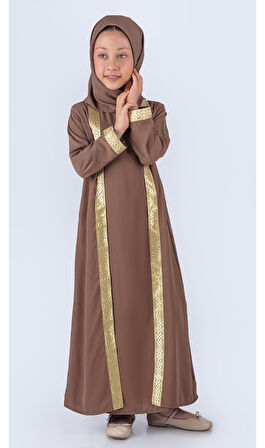 Medine İpek Kumaş Eşarplı Tesettür Namaz Elbise M00742