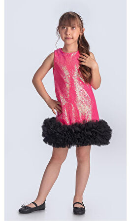 Pul Payet İfestos Taçlı Tütü Çocuk Özel Gün Abiye M00743