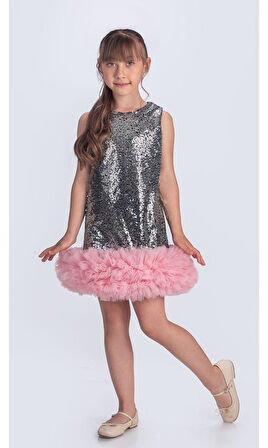 Pul Payet İfestos Taçlı Tütü Çocuk Özel Gün Abiye M00743