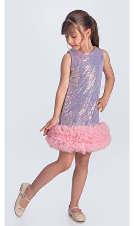 Pul Payet İfestos Taçlı Tütü Çocuk Özel Gün Abiye M00743