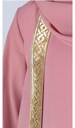 Medine İpek Kumaş Eşarplı Tesettür Namaz Elbise M00742