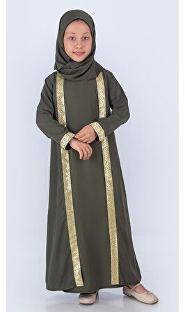 Medine İpek Kumaş Eşarplı Tesettür Namaz Elbise M00742