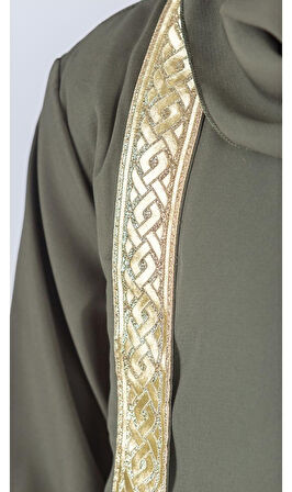 Medine İpek Kumaş Eşarplı Tesettür Namaz Elbise M00742