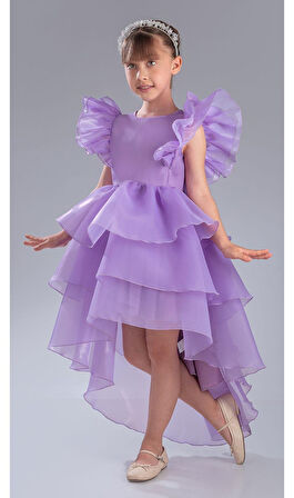 Kız Çocuk Kuyruklu , Taçlı Vragia Abiye Elbise M00745