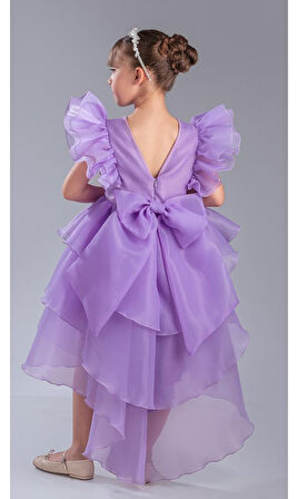 Kız Çocuk Kuyruklu , Taçlı Vragia Abiye Elbise M00745