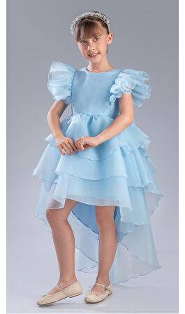 Kız Çocuk Kuyruklu , Taçlı Vragia Abiye Elbise M00745