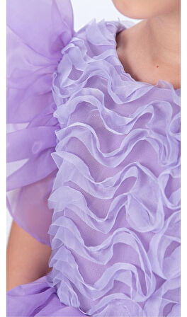 Maronia Kız Çocuk Prenses Model Abiye Elbise - Lila M00746