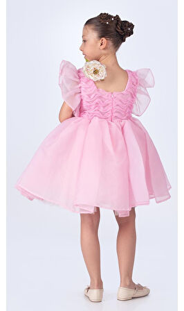 Maronia Kız Çocuk Prenses Model Abiye Elbise - Pembe M00746