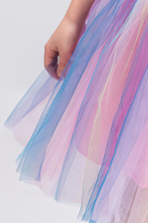 Gökkuşağı Tütülü Kız Çocuk Parti Etek M00727