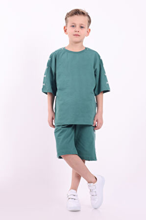 Erkek Çocuk Oversize Sport Baskılı Şortlu Takım M00749