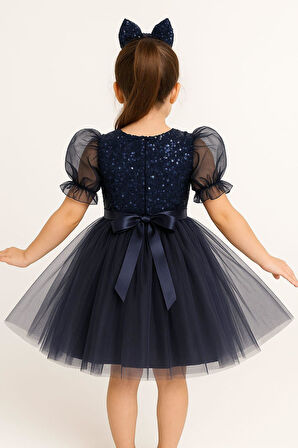 Balon Kol Pul Payet Kız Çocuk Tütü Elbise M00751