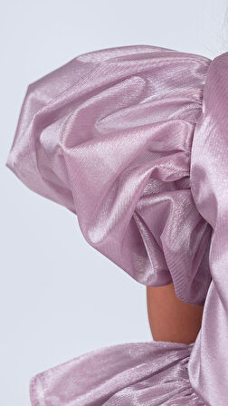 Kız Çocuk Eklenebilir Kuyruk Detaylı, Taçlı Aspendos Abiye Elbise M00758