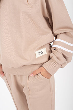 Kız Çocuk Sport Armalı Yan Çıtçıt Detaylı Eşofman Takımı M00759