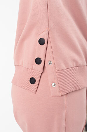 Kız Çocuk Sport Armalı Yan Çıtçıt Detaylı Eşofman Takımı M00759