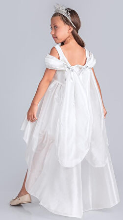 Kız Çocuk Düşük Omuz Detaylı Işıltılı Prenses Elbisesi M00760