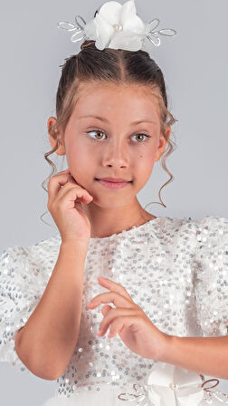 Kız Çocuk Etek Ucu Pullu Venna Abiye Elbise M00761