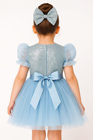 Balon Kol Pul Payet Kız Çocuk Tütü Elbise M00751