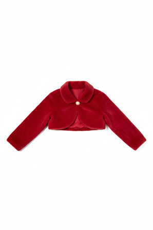 Pelüş Uzun Kol Kız Çocuk Bolerosu M00681