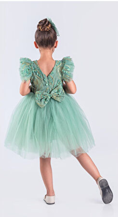 Kız Çocuk Nakışlı Tütü Etek Elbise MNK0578