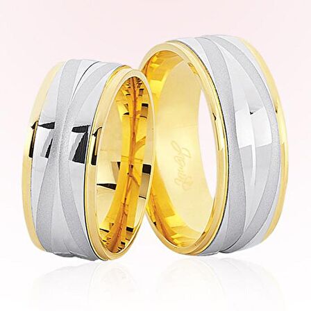 Sarı Beyaz Altın Alyans 7808