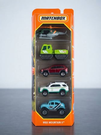 Matchbox MBX Mountain II 5'li Model Araç ve Helikopter Seti