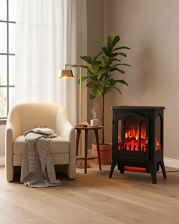 Reyo Stove Hatti 1950W Ayaklı Elektrikli Şömine