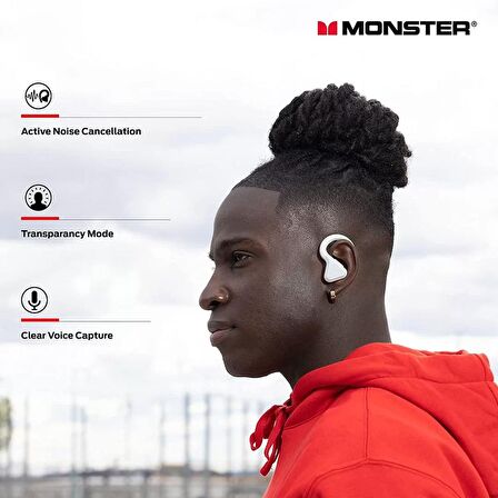 Monster Audio Dna Fit Black White | Anc Noise Cancelling