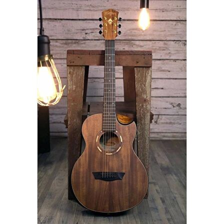Washburn Wcgm55k Comfort G-mini 5 Koa Akustik Gitar