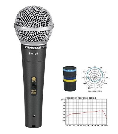 Fugue Fm-58 Mikrofon Kablolu Dinamik Tek Yönlü 600 Ohm