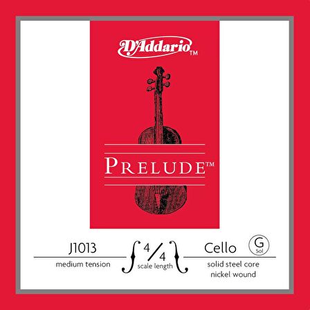 Daddarıo J1013 4/4m Cello Tek Tel, Prelude, G-sol, 4/4 Scale, Medıum T