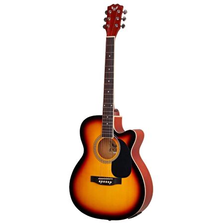 Angel Afg100ce-sb Sunburst Cutaway Elektro Akustik Gitar