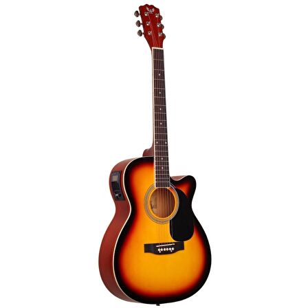 Angel Afg100ce-sb Sunburst Cutaway Elektro Akustik Gitar