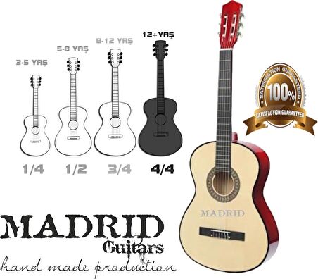 Madrıd Mcg-120 Naturel 39 Klasik Gitar Tam Boy