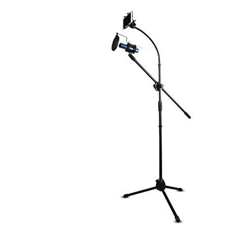 4b Mikrofon Sehpası +telefon Tutacağı+pop Filter+shockmount
