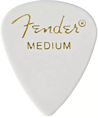 Fender Classic Celluloid White 351 Shape Medium 12 Count Pena