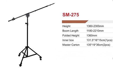 D-stand Sm-275 Boom Mikrofon Standı