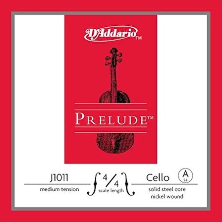 Daddarıo J1011 Cello Tek Tel, Prelude, A-la, 4/4 Scale, Medıum Te