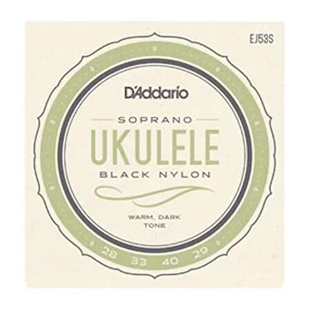 Daddarıo Ej53s Ukulele Tel Seti, Soprano, Black Nylon,