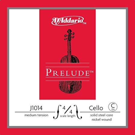 Daddarıo J1014 4/4m Cello Tek Tel, Prelude, C-do, 4/4 Scale, Medıum Te