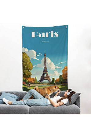 Fransa Paris Eyfel Kulesi Duvar Örtüsü-7809