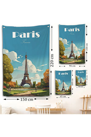 Fransa Paris Eyfel Kulesi Duvar Örtüsü-7809