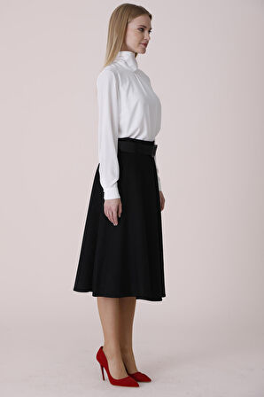 SORALLİNE KADIN ETEK 70 CM BOYUNDA MEVSİMLİK ÜRÜN 780 ETAMİN SİYAH