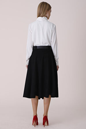 SORALLİNE KADIN ETEK 70 CM BOYUNDA MEVSİMLİK ÜRÜN 780 ETAMİN SİYAH