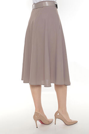 SORALLİNE KADIN ETAMİN DESEN BAHARLIK ASTARLI 70 CM BOYUNDA KLOŞ ETEK 780TAŞ