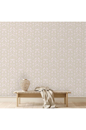 Cesur Neoklasik Şam Süsleme ile Duvar Kağıdı, Açık, Pembe, 16,5 M2 - Seven 7810-3