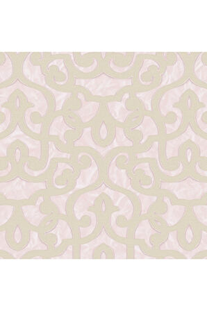 Cesur Neoklasik Şam Süsleme ile Duvar Kağıdı, Açık, Pembe, 16,5 M2 - Seven 7810-3